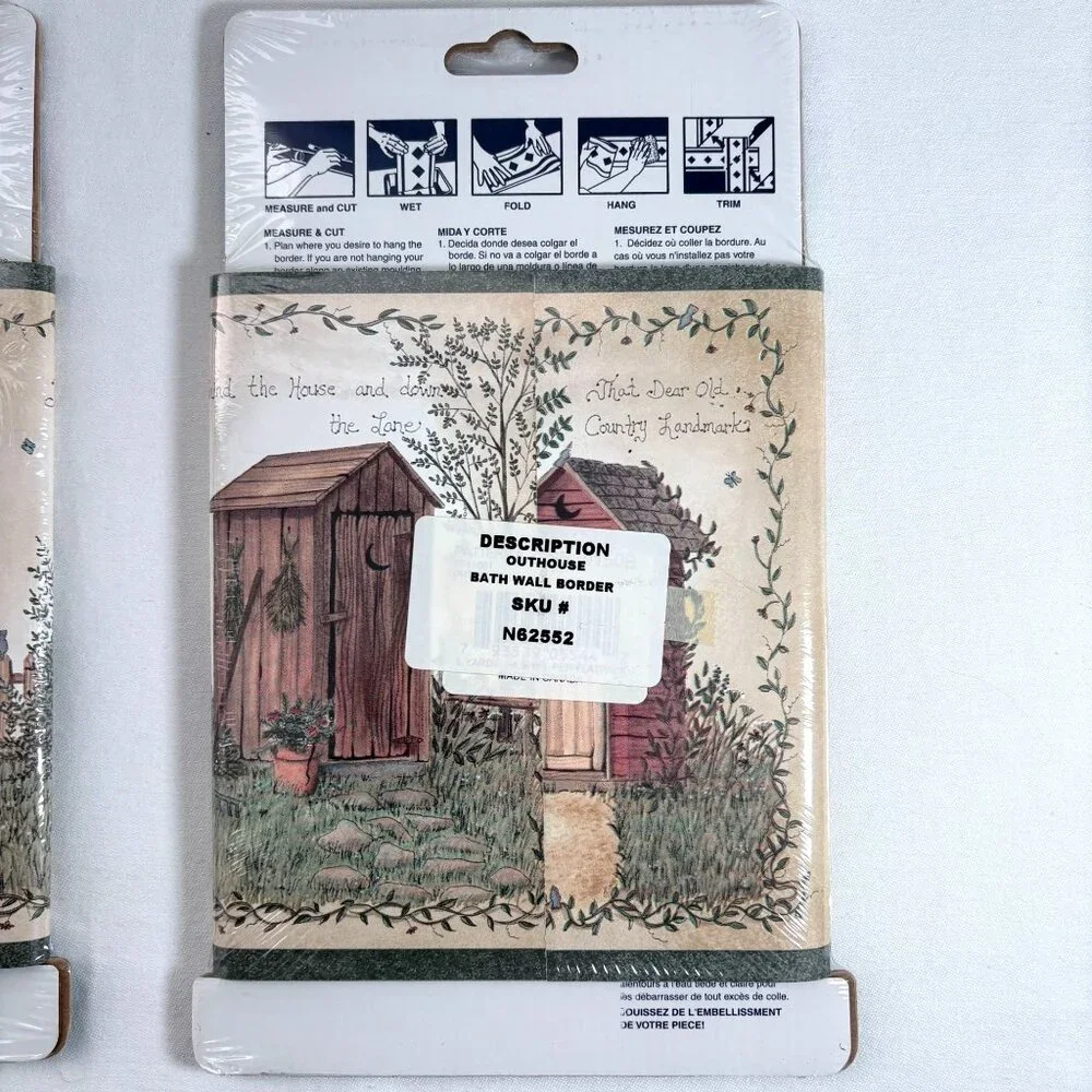 Vintage Expressions Country Themed Outhouses 3x Wallpaper Border‎ Decor 15 yds
